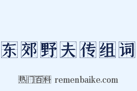 东郊野夫传组词是什么意思的图片